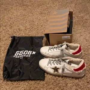 GOLDEN GOOSE Superstar Shearling-trimmed Sneakers